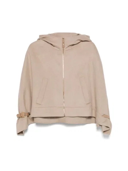 Bluza z kapturem Max Mara z kapturem brązowa