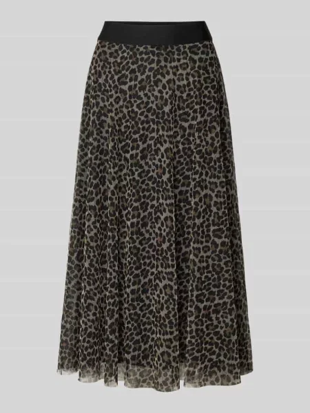 Spódnica midi z zwierzęcym nadrukiem na całej powierzchni Zero
