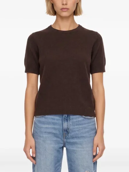 Scurt tricou Gotha tricotate maro