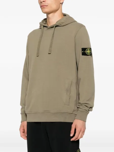 Hanorac cu glugă Stone Island cu strasuri verde