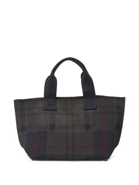 Καρό τσάντα shopper Barbour μπλε