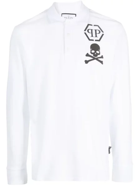 Polo Philipp Plein cu imagine alb
