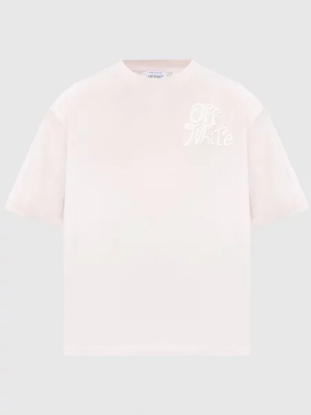 Футболка з принтом логотипа Off-white рожева