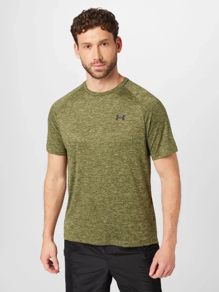UNDER ARMOUR Tehnička sportska majica Tech zelena melange crna