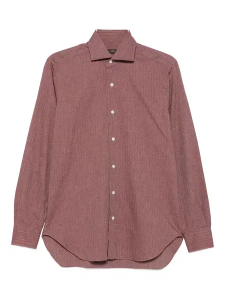 Риза Barba с десен рибена кост червено