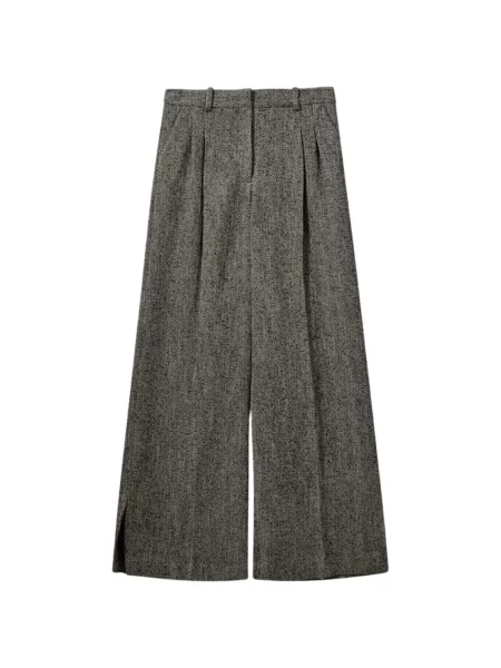 Pantaloni The Garment cu model herringbone gri