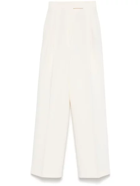Pantaloni Róhe cu talie înaltă alb
