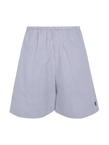 Lniane szorty By Malene Birger w paski z paskiem białe