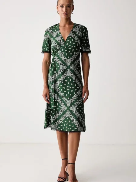 Zadig&Voltaire rochie petrecută din mătase REFORME verde