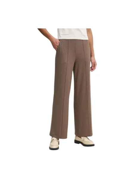 Mos Mosh spodnie szerokie high waist brązowy