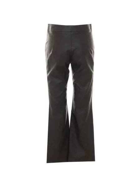Pantaloni Rue Du Bac din piele evazate negru