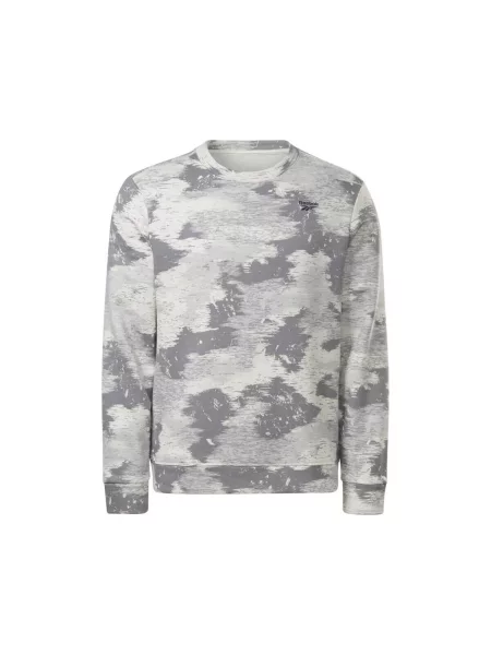 Sportska majica Reebok Sport s camo uzorkom s kapuljačom bijela