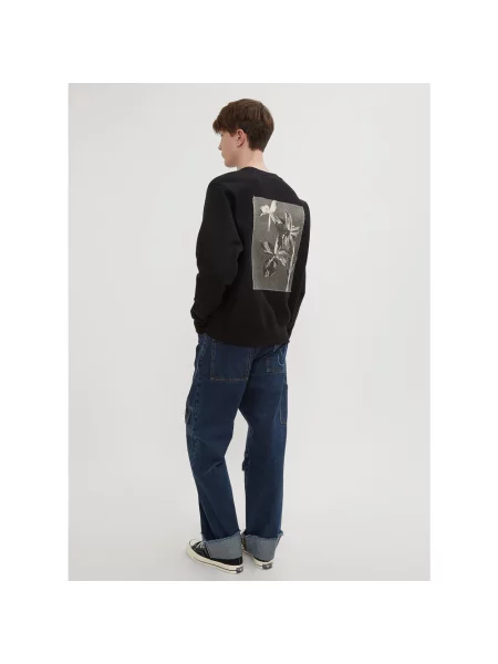 Bluza nierozpinana Joe Garvey z okrągłym dekoltem z logo czarna