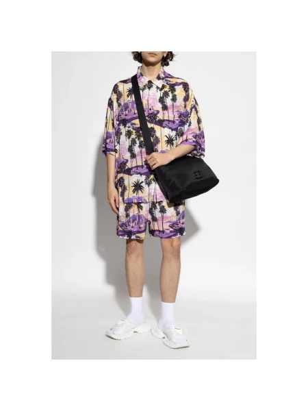 Lniane szorty Balenciaga z nadrukiem
