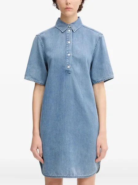 Rochie din denim Samsøe Samsøe de costum albastru