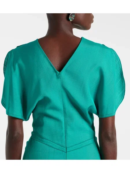 Rochie midi Victoria Beckham până la genunchi de costum verde