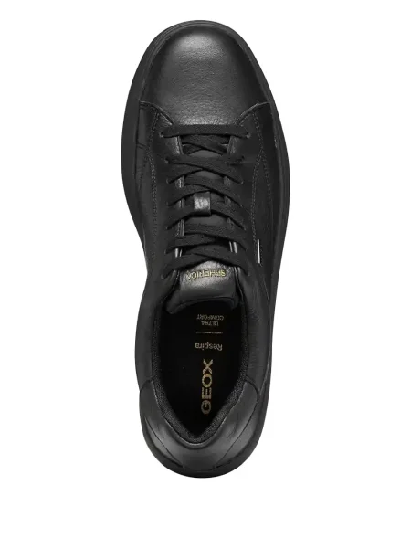 Sneakerși Geox din piele cu autograf negru