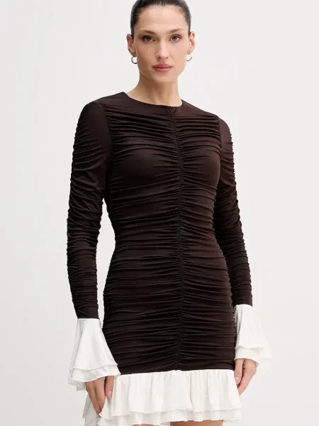 Rotate rochie mini mulată maro