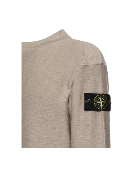 Dzianinowy sweter Stone Island z kamieniami beżowy