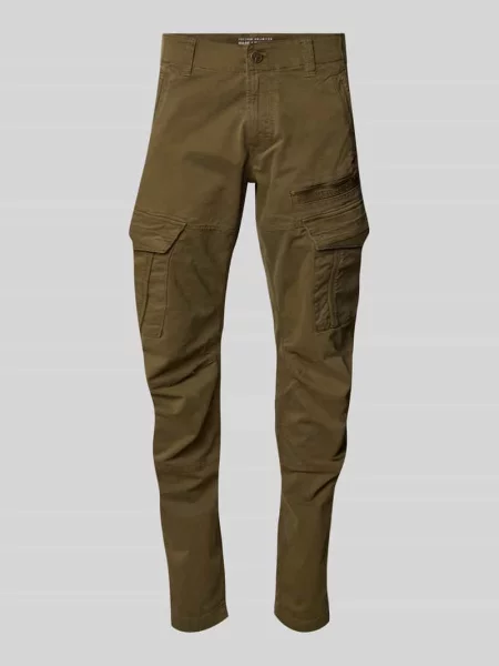 Spodnie o kroju slim fit z mieszanki bawełny w stylu cargo Pme Legend oliwkowe
