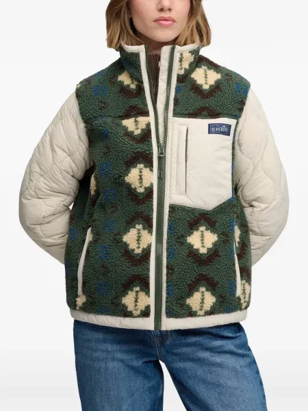 Fleecová bunda Superdry zelená