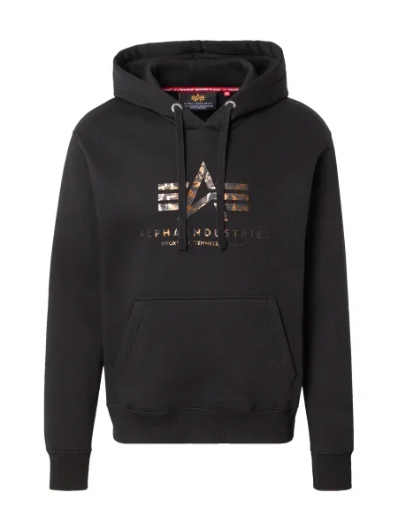 Geacă Alpha Industries cu glugă cu imagine negru
