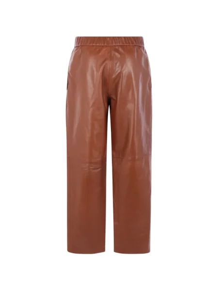 Pantaloni Dusan din piele maro