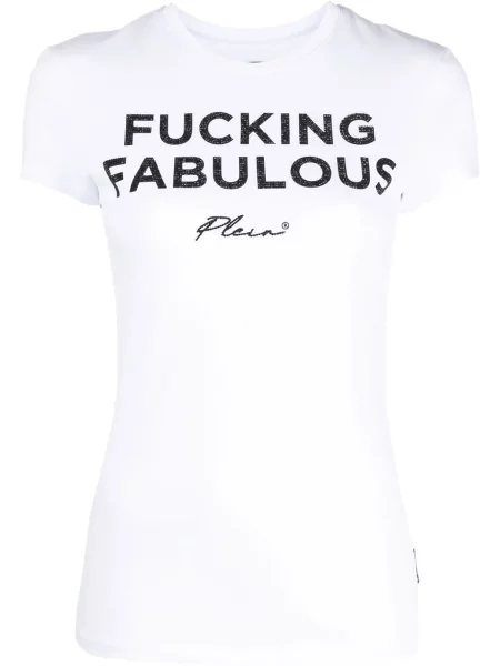 Tricou Philipp Plein cu imagine alb