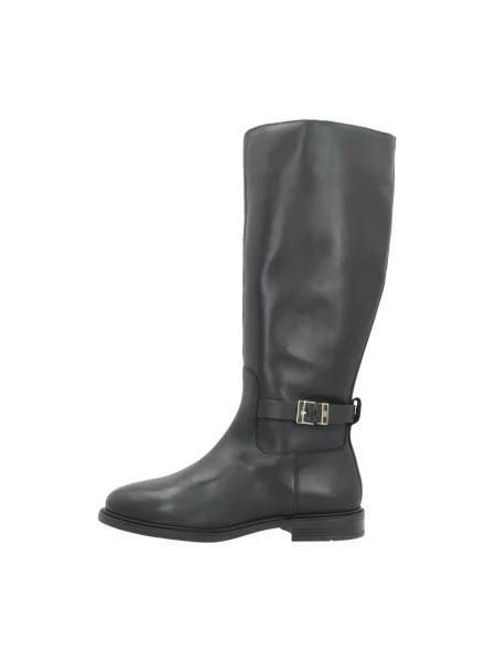 Cizme Tommy Hilfiger din piele cu cataramă negru