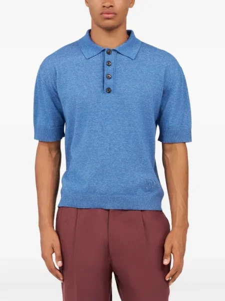 Tricou polo Roberto Cavalli cu autograf albastru