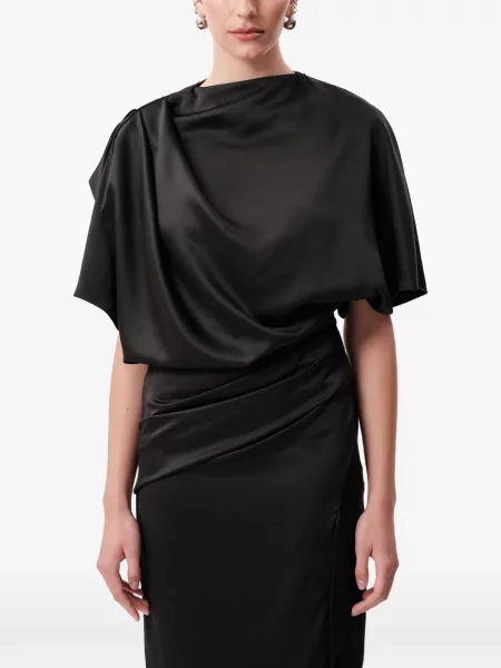 Decora rochie midi Concepto asimetrică drapată negru