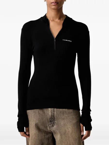 Top La Mania tricotate negru