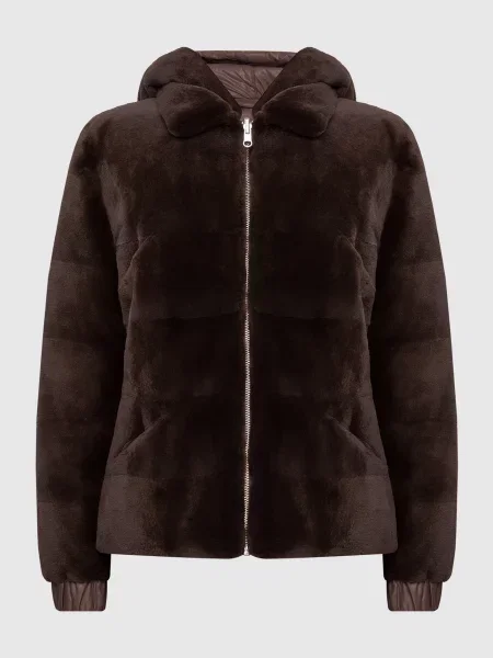 Двостороння куртка з хутром норки Dennis Basso коричнева