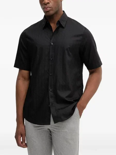 Scurt cămașă Armani Exchange din jacard cu autograf negru