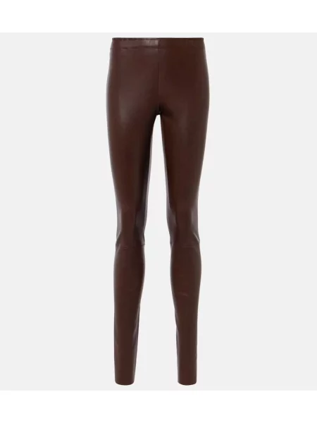 Pantaloni Stouls din piele maro