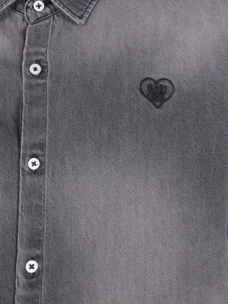 Риза Family First бродирана със сърца сиво