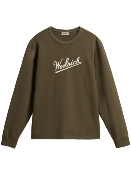 Tricou Woolrich cu broderie verde
