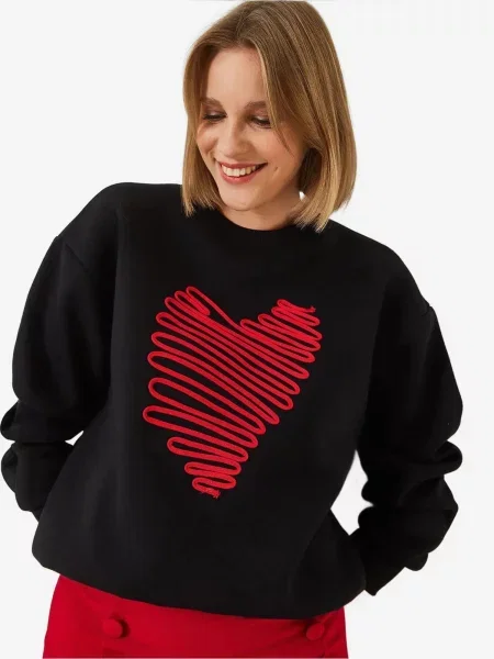 Bianco Lucci Sweater majica Sweatshirts' crna