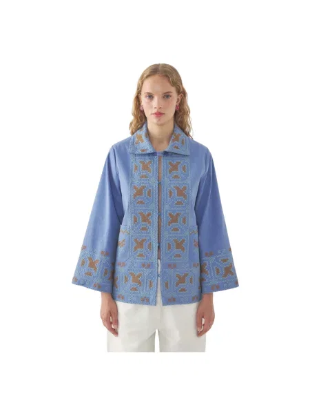 Kurtka Antik Batik niebieska