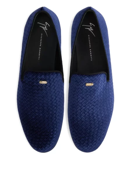 Pantofi loafer Giuseppe Zanotti de catifea albastru