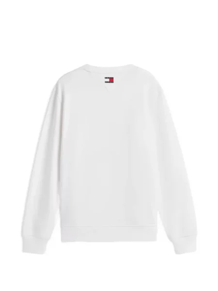 Pulover Tommy Hilfiger cu decolteu rotund alb