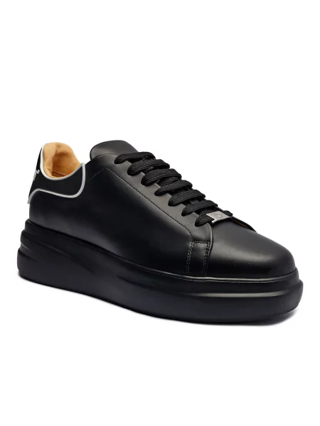 Philipp Plein De piele sneakers Lo-Top negru