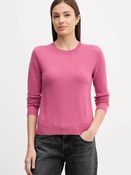United Colors of Benetton sweter wełniany różowy