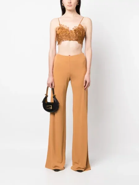 Αμανικας ασύμμετρος τοπ Alberta Ferretti καφέ
