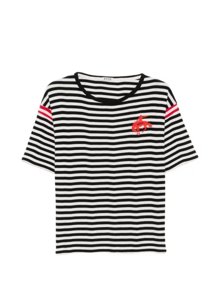 Tricou Bode cu broderie alb