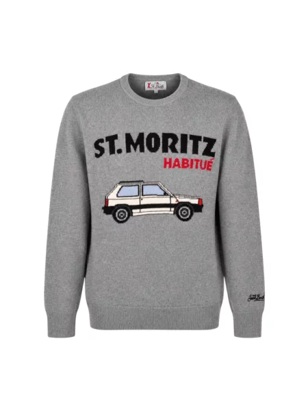 Sweter Mc2 Saint Barth wełniany szary