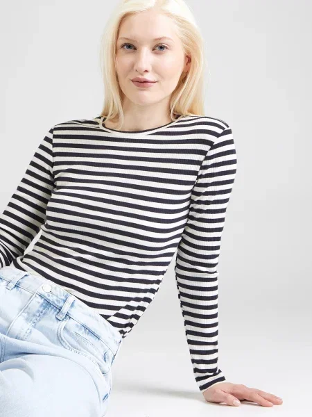 PIECES Tricou PCRUKA negru alb