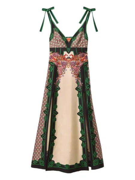 Sukienka midi La Doublej z nadrukiem do kolan garniturowa