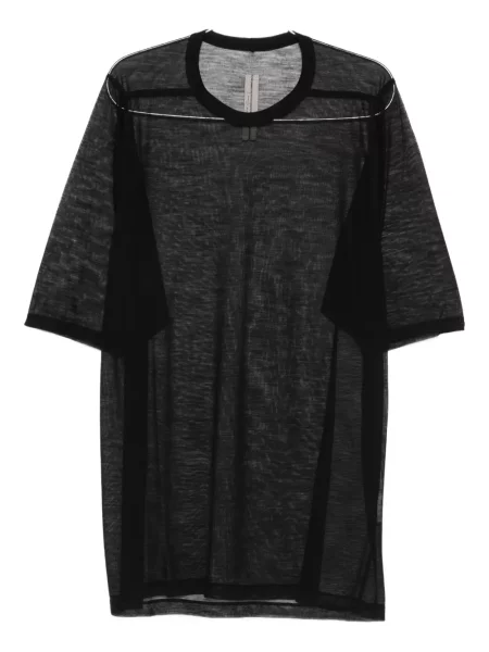 Tricou Rick Owens de lână transparente negru