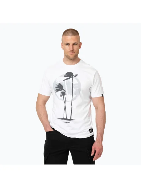 Tricou pentru bărbați Pitbull Palms white alb